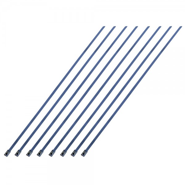 Exhaust Wrap Stainless Steel Locking Ties 355mm (14 Inch) Long Heavy Duty Qty 8