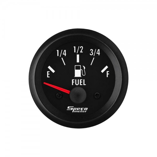 2" 12V Fuel Gauge with Sender - Black Dial Black Bezel