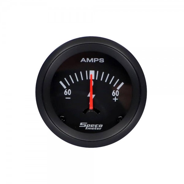 2" 60-0-60 Amps Ammeter Gauge - Black Dial Black Bezel