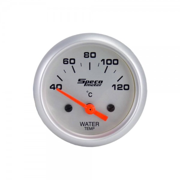 2" 12V Electric 40-120C Water Temperature Gauge with Sender - Silver Dial Silver Bezel