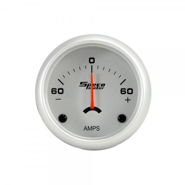 2" 60-0-60 Amps Ammeter Gauge - Silver dial Silver Bezel