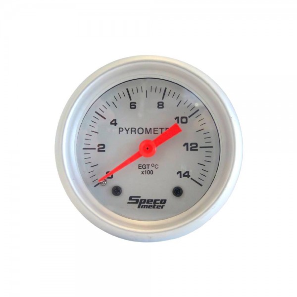 2" 12V Exhaust Temperature Pyrometer Gauge - Silver Dial Silver Bezel
