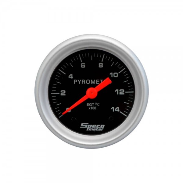 2" 12V Exhaust Temperature Pyrometer Gauge - Black Dial Silver Bezel