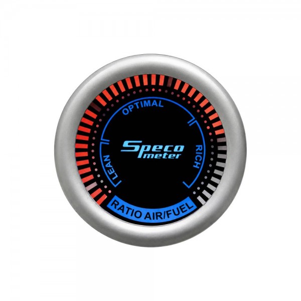 2" 12V Electric Air-Fuel Ratio Gauge - Black Dial Silver Markings Silver Bezel