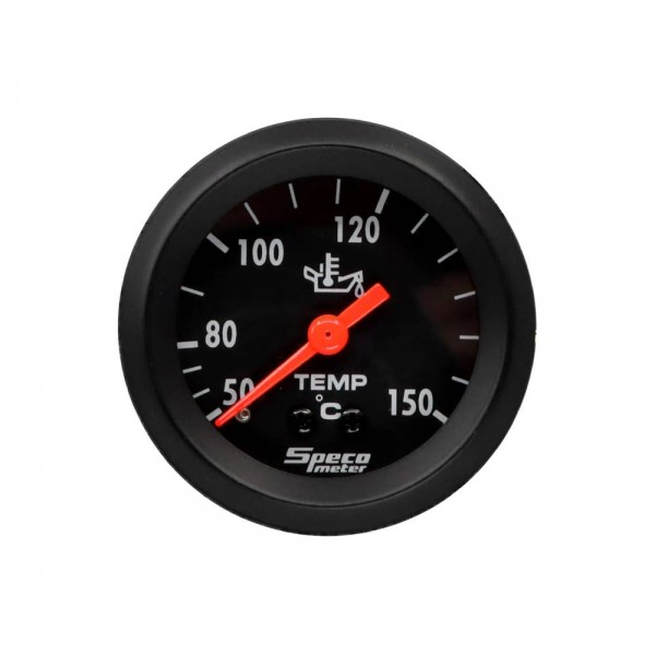 2" Mechanical 50-150C Oil Temperature Gauge with Sender - Black Dial Black Bezel