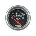 2-5/8" Electric 100 psi Oil Pressure Gauge with Sender - Black Dial Silver Bezel