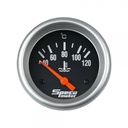 2-5/8" 12V Electric 40-120C Water Temperature Gauge with Sender - Black Dial Silver Bezel