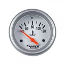 2-5/8" 12V Electric 40-120C Water Temperature Gauge with Sender - White Dial Silver Bezel
