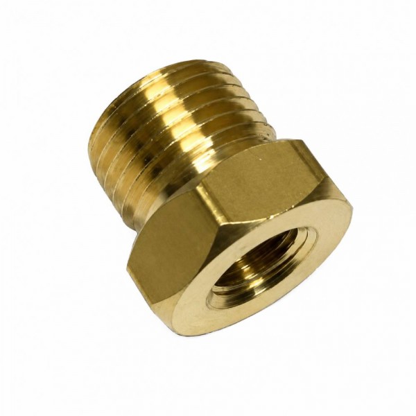 Brass Electric Oil Presure Gauge Adaptor - 1/8" NPT (F) x M14-1.5 (M)