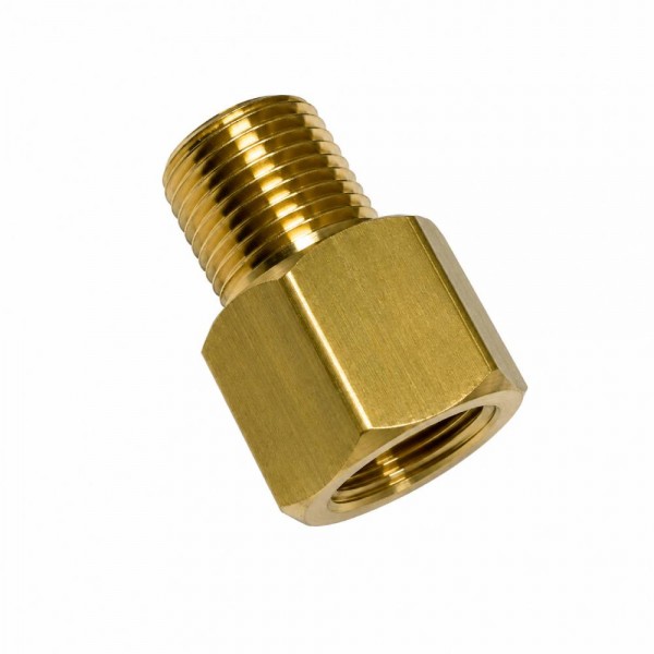 Brass Electric Water Temperature Gauge Adaptor - 1/8" NPT (F) x 3/8" NPT (M)