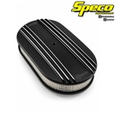 Speco Aluminium Air Cleaner 15" x 2" Oval Black Dual Centre Finned Top Paper Element