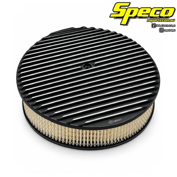 Speco Aluminum Air Cleaner 14" x 3" Black Full Finned Top Standard Base