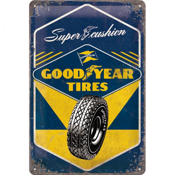 Good Year Tires Super Cushion 3D Metal Reproduction Sign 20cm x 30cm