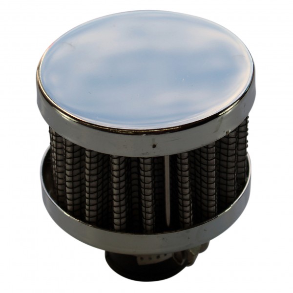 Breather Clamp On 3/8"(9mm) Id Chrome Top White Element