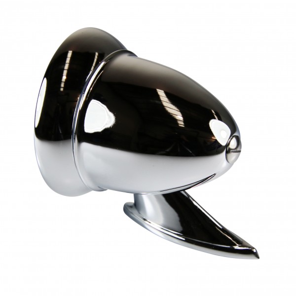 4" Chrome Bullet Guard-Door-Fender Mount Classic Sports Car Racing Mirror