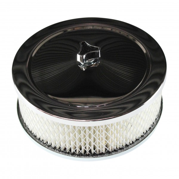 Chrome Air Cleaner 6-3/8" Wide x 2" Tall Suit 2-5/8" WW Stromberg Carburettor