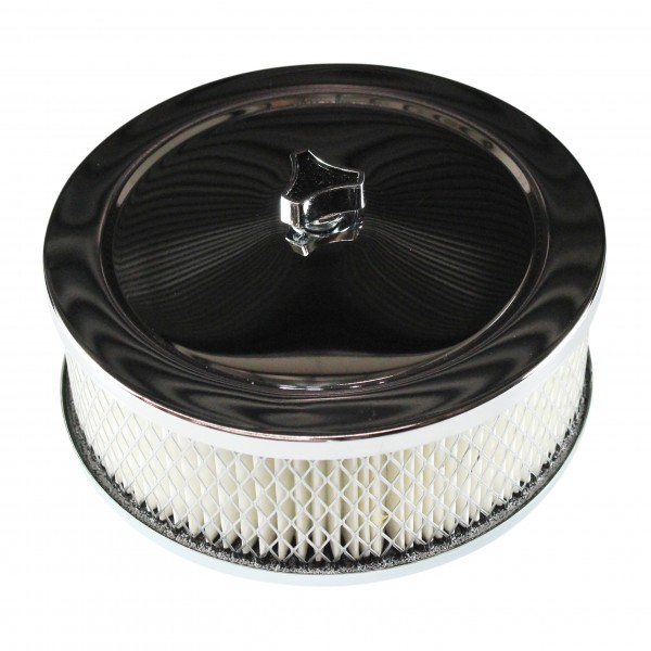 Chrome Air Cleaner 6-3/8" Wide x 2" Tall Suit 5-1/8" Holley Carburettor