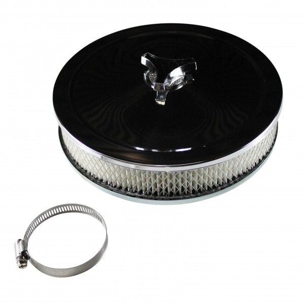 Chrome Air Cleaner 9" Wide x 2" Tall Suit 2-5/8" WW Stromberg Carburettor