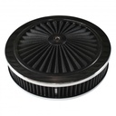 Extraflow Black Chrome Air Cleaner Filter 9"x 2" Assy fit Holley 5-1/8" Base