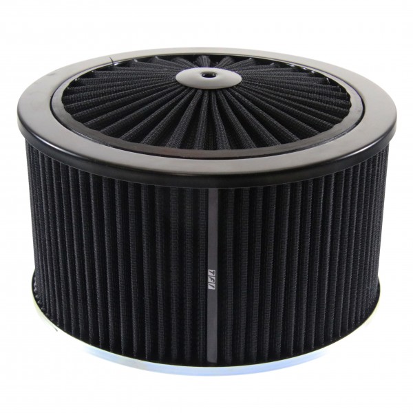 Extraflow All Black Air Cleaner Filter 9"x 5" Assy fit Holley 5-1/8" Base