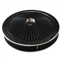 Extraflow Black Chrome Air Filter Cleaner 14"x 2" Holley Edelbrock Recessed Base