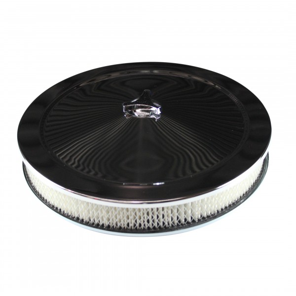 Chrome Air Filter Cleaner 14" x 2" Holley or Holden Quadrajet Base Paper Element