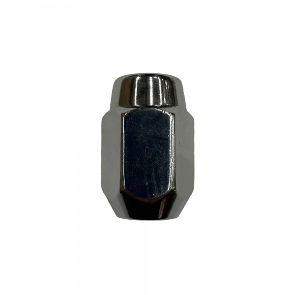 Single Tapered Chrome Acorn Wheel Nut (Close Ended) - 1/2" UNF Thread, 21mm Hex