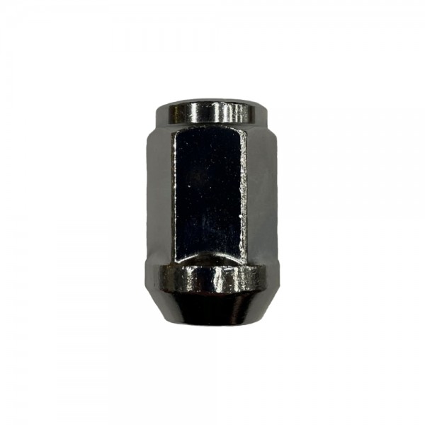 Single Chrome Acorn Bulge Wheel Nut (Close Ended) - 1/2" UNF Thread, 19mm Hex