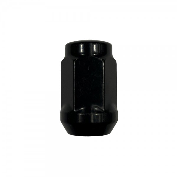Single Black Acorn Bulge Wheel Nut (Close Ended) - 1/2" UNF Thread, 19mm Hex