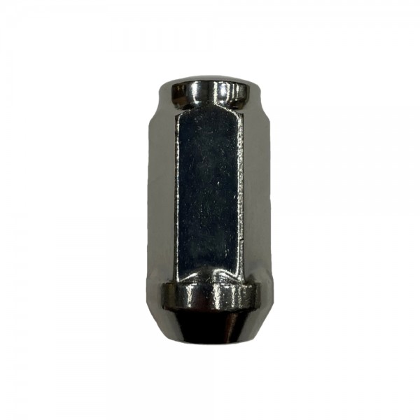 Single Long Chrome Acorn Bulge Wheel Nut (Close Ended) - 1/2" Thread, 19mm Hex
