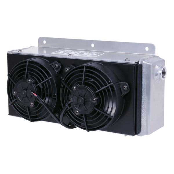 Fluid Cooler 11 Row Hi-Flow Racing Remote with Dual Fans, 7/8-14 UNF O-ring