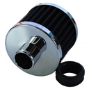 Valve Cover Breather Cap Push In 1"(25mm) Neck Chrome Black Element + Grommet