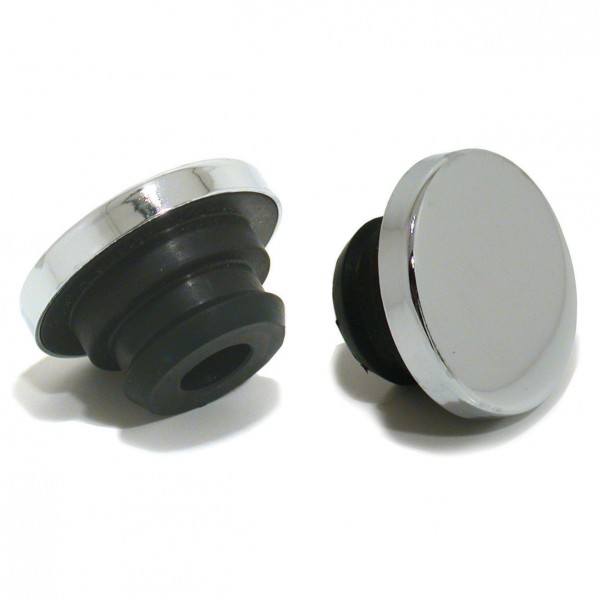 Valve Cover Oil Cap Chrome Flat Push in with inbuilt Grommet suit 1-1/4" Hole