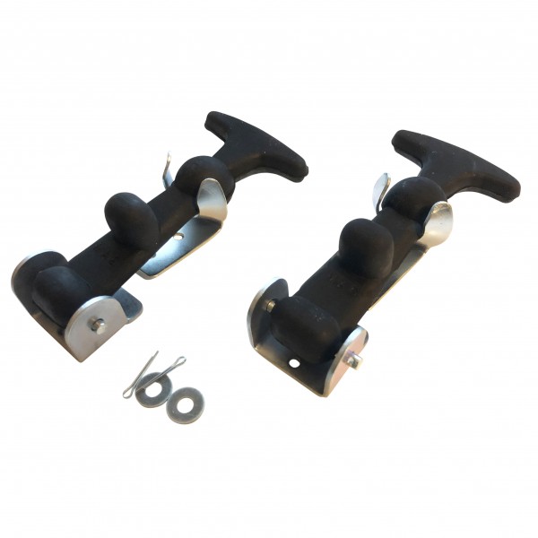 Rubber Bonnet Hook Kit Door Fastener Catch Pull Strap with brackets-Pair