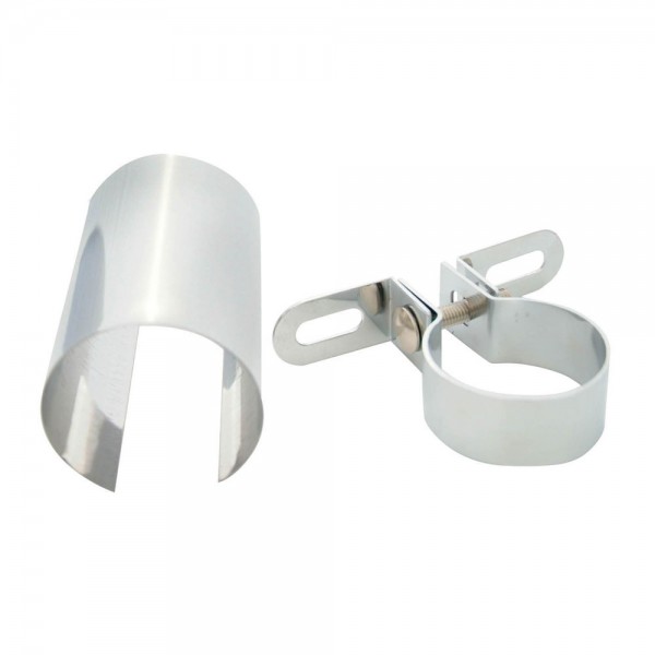 Coil Bracket Chrome Steel Adjustable Universal Style with Chrome Shield.