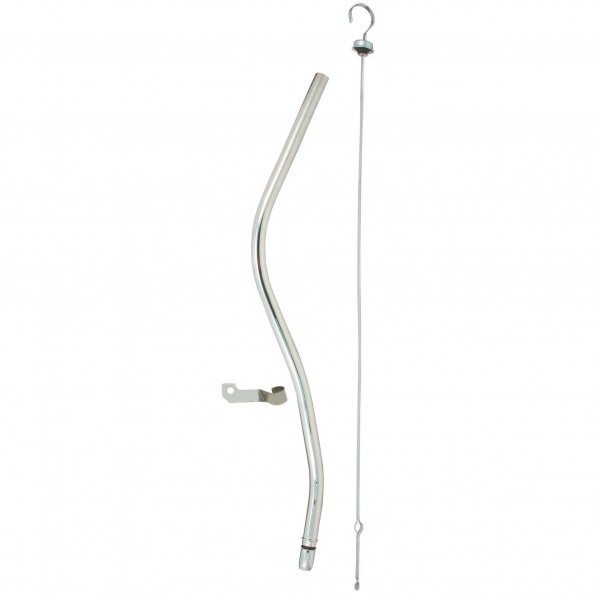 Transmission Dipstick Tube GM Turbo TH350 TH400 Adjustable Bracket Chrome Finish