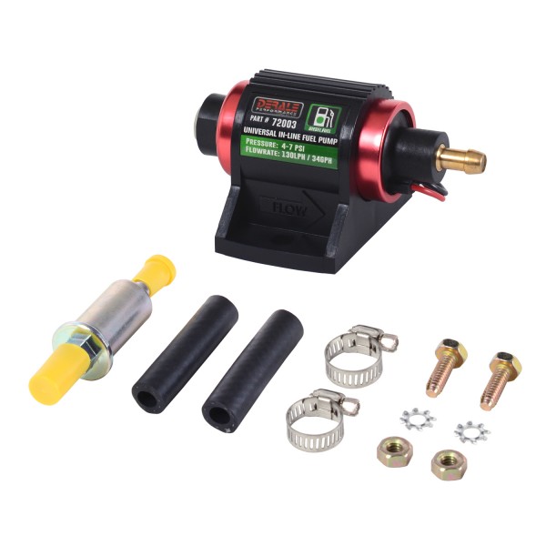 Derale Performance Universal In Line Fuel Pump (Diesel) 130LPH 4-7 PSI