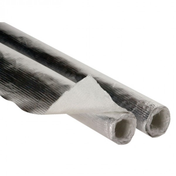 Heat Shield Mat 315mm x 330mm Aluminised Fibreglass with adhesive Rated 590C