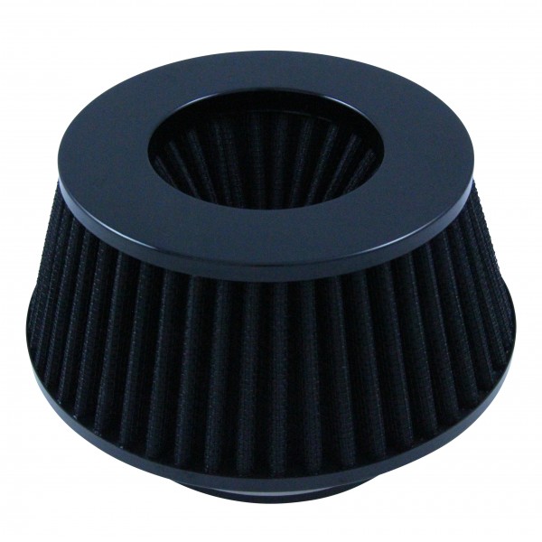 Conical Short 76-89-101mm Neck Black Cotton Washable Reusable High Flow Filter