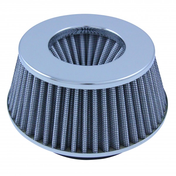 Conical Short 76-89-101mm Neck Chrome Cotton Washable Reusable High Flow Filter