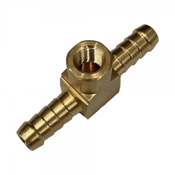 Brass Fuel Pressure Gauge Fitting 3/8" (9.5mm) Male Hose to 1/8" (3.2mm) NPT
