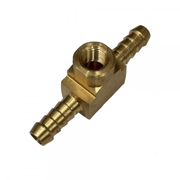 Brass Fuel Pressure Gauge Fitting 5/16" (7.9mm) Male Hose to 1/8" (8.4mm) NPT
