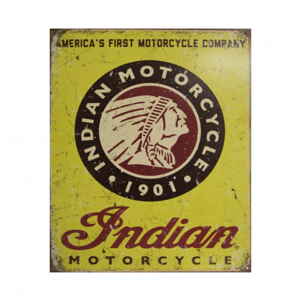Indian Motorcycles Since 1901 Americas First Motorcycle Metal Sign 32cm x 41cm