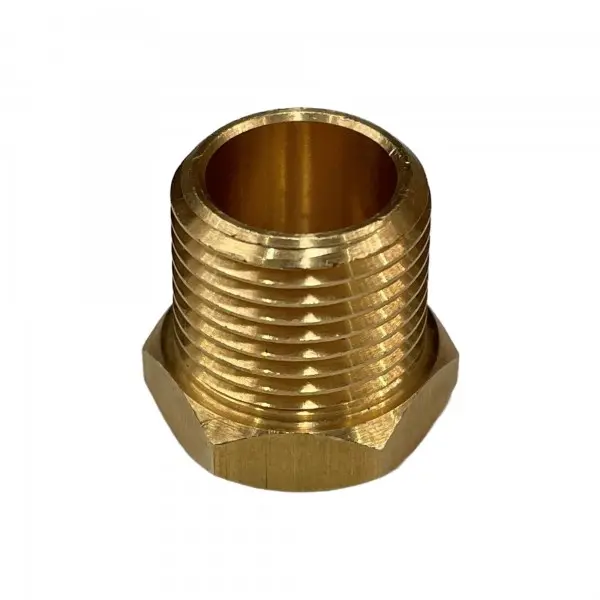 Brass Temp Bush Reducer 1/8" (8.4mm) Female NPT Thread to 3/8" (17mm) Male NPT Thread