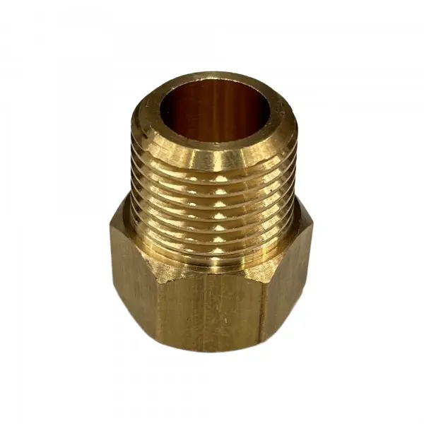 Brass Temp Bush Reducer 5/8" (15.8mm) Female UNF Thread to  3/8" (17mm) Male NPT Thread - Ford/Chrysler