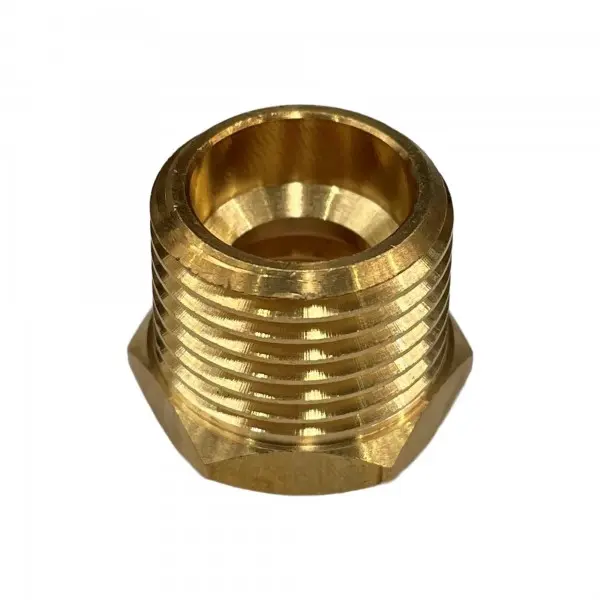 Brass Temp Bush Reducer 5/8" (15.8mm) Female UNF Thread to 1/2" (21.1mm) Male NPT Thread - Holden/Chev