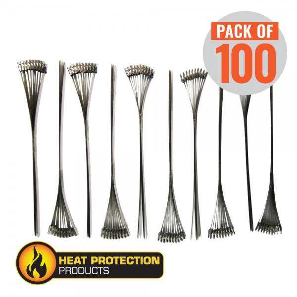 Exhaust Wrap Stainless Steel Locking Ties 200mm (8 Inch) Long Heavy Duty Qty 100