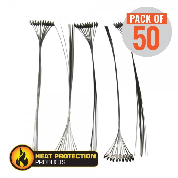 Exhaust Wrap Stainless Steel Locking Ties 355mm (14 Inch) Long Heavy Duty Qty 50