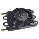 Derale Trans/Power/Fuel Cooler 12v fan 6 Pass 7-5/8"x13-5/8" -6AN Fittings