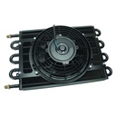 Derale Trans/Power/Fuel Cooler 12v fan 8 Pass 10-1/4"x17-1/2"-6AN Fittings